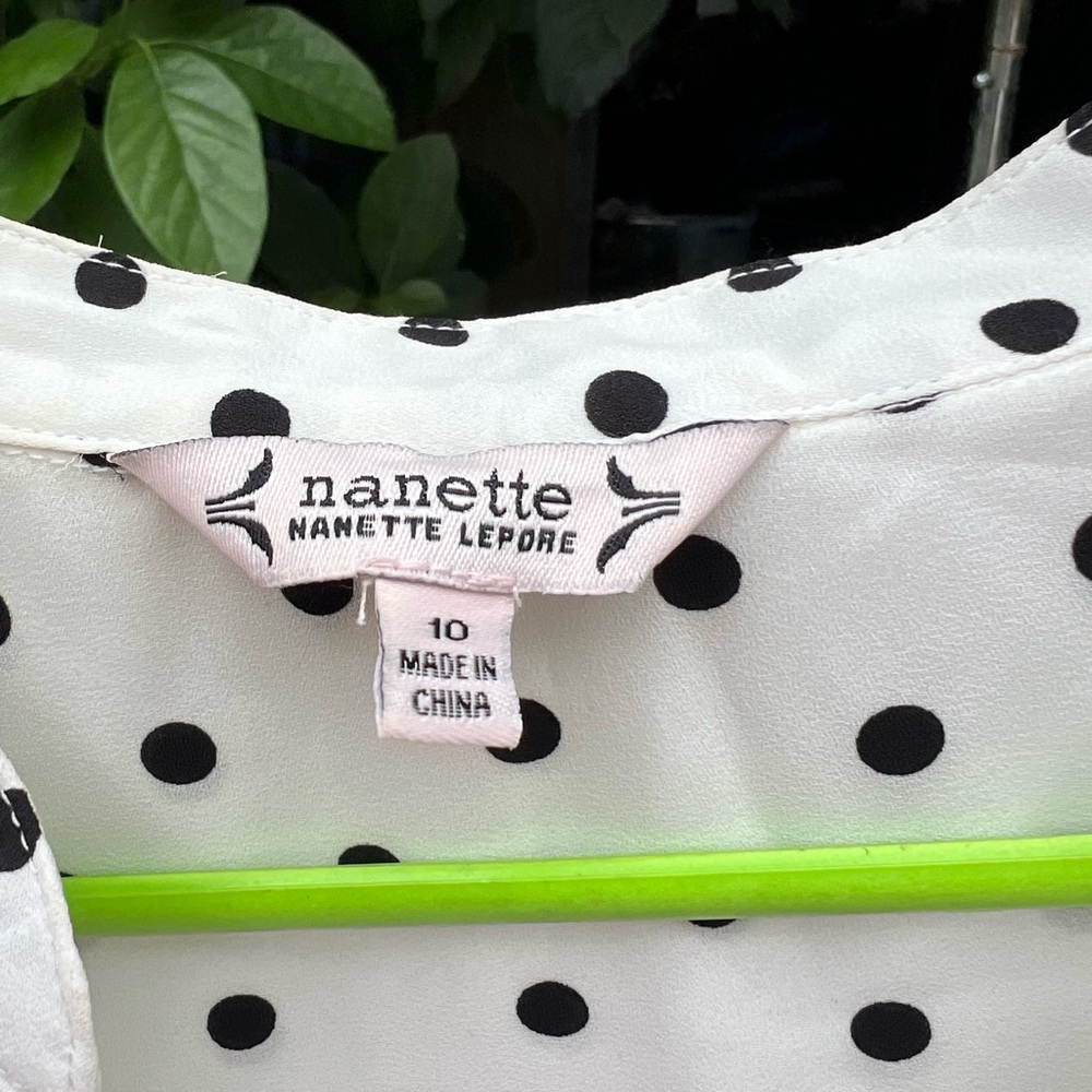 Nanette lepore polka dot white black dress - Picture 3 of 3